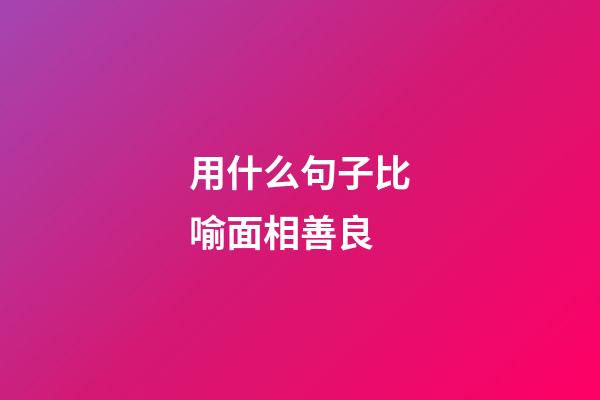 用什么句子比喻面相善良