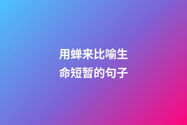 用蝉来比喻生命短暂的句子