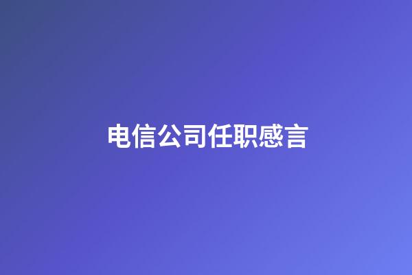 电信公司任职感言