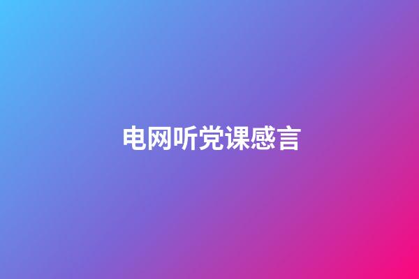 电网听党课感言