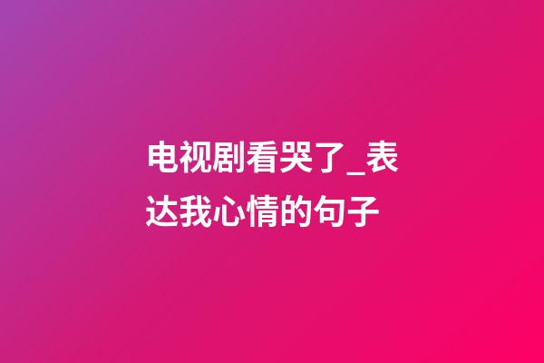 电视剧看哭了_表达我心情的句子