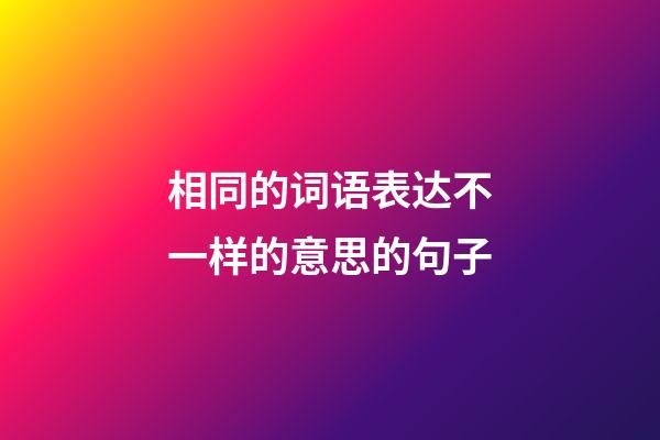 相同的词语表达不一样的意思的句子