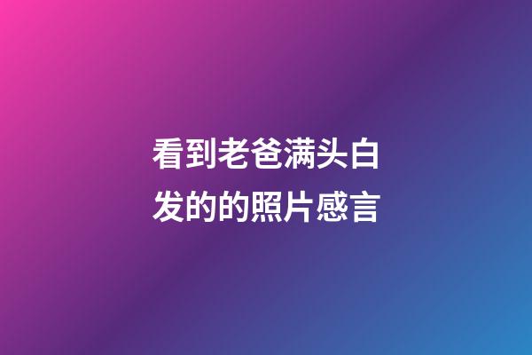 看到老爸满头白发的的照片感言