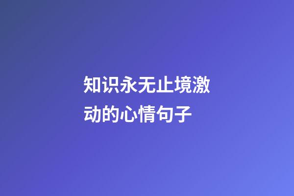 知识永无止境激动的心情句子