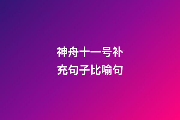 神舟十一号补充句子比喻句