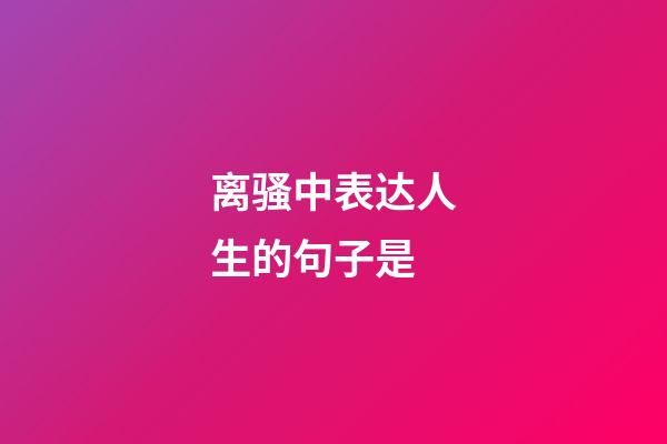 离骚中表达人生的句子是