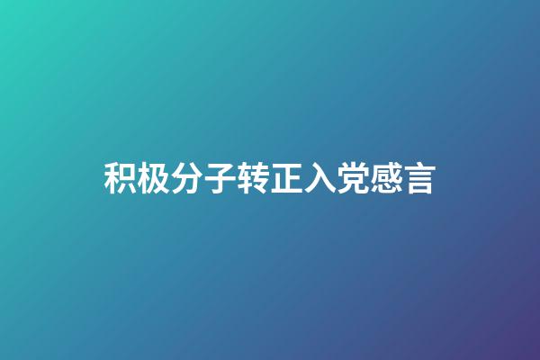 积极分子转正入党感言