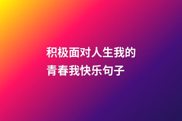 积极面对人生我的青春我快乐句子