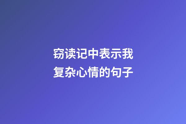 窃读记中表示我复杂心情的句子