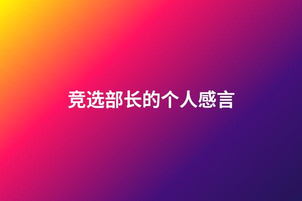 竞选部长的个人感言