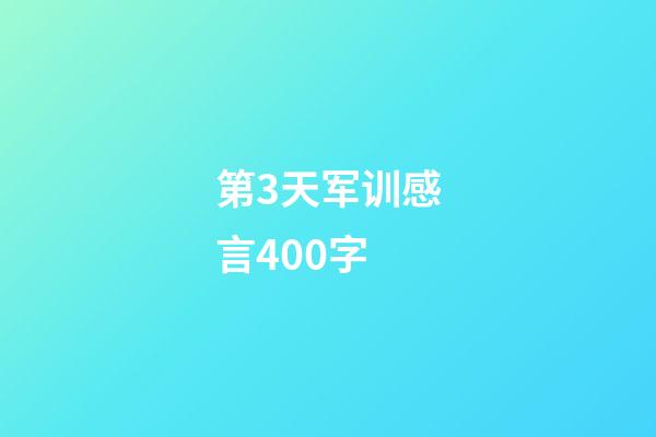 第3天军训感言400字