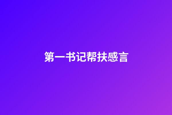 第一书记帮扶感言