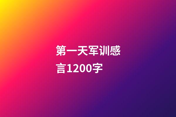 第一天军训感言1200字