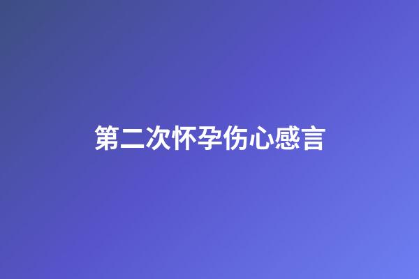 第二次怀孕伤心感言