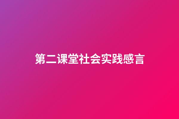 第二课堂社会实践感言