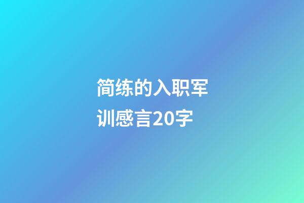 简练的入职军训感言20字