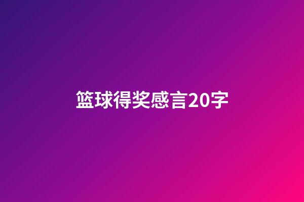 篮球得奖感言20字