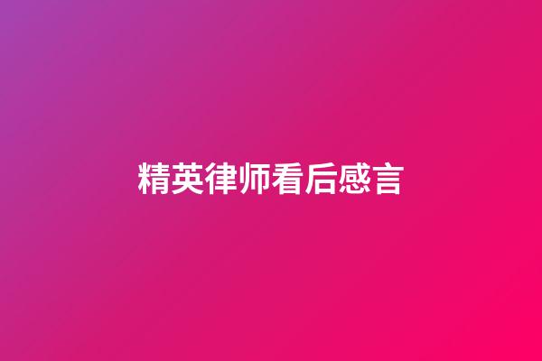 精英律师看后感言