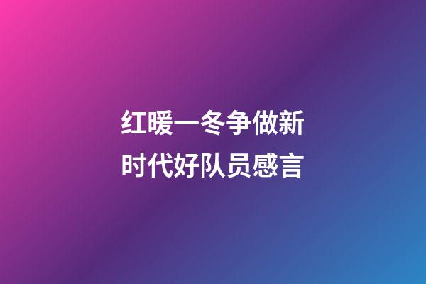 红暖一冬争做新时代好队员感言