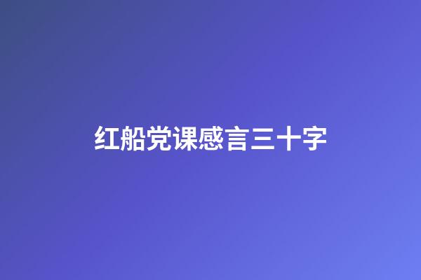 红船党课感言三十字