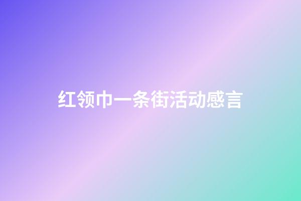 红领巾一条街活动感言