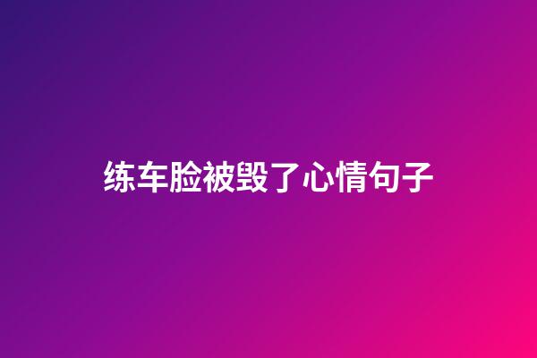 练车脸被毁了心情句子