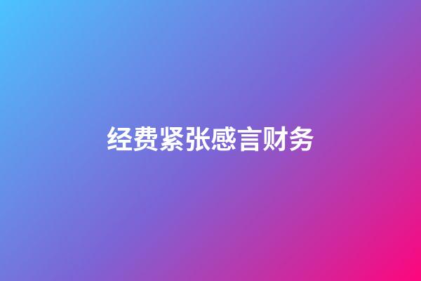 经费紧张感言财务