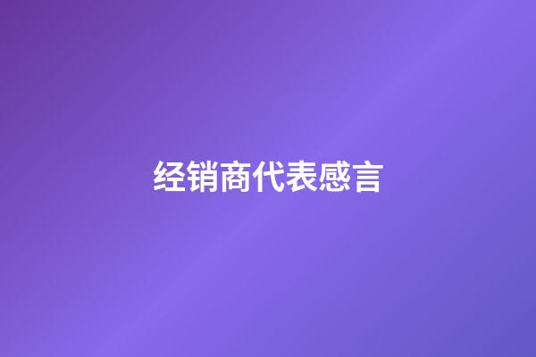 经销商代表感言