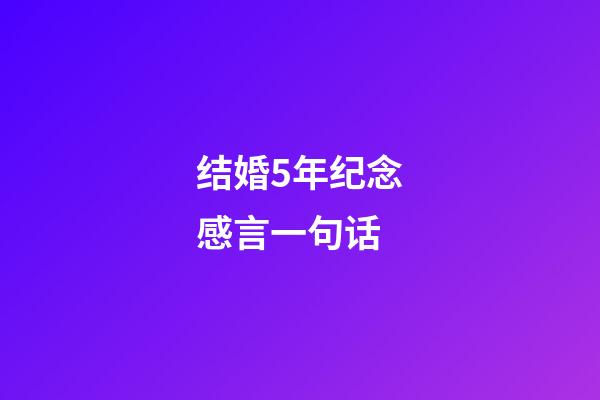 结婚5年纪念感言一句话