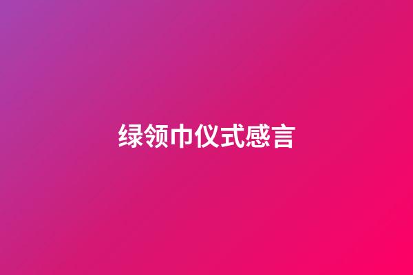 绿领巾仪式感言