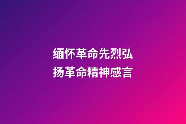 缅怀革命先烈弘扬革命精神感言