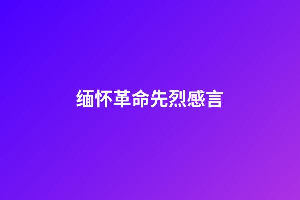 缅怀革命先烈感言