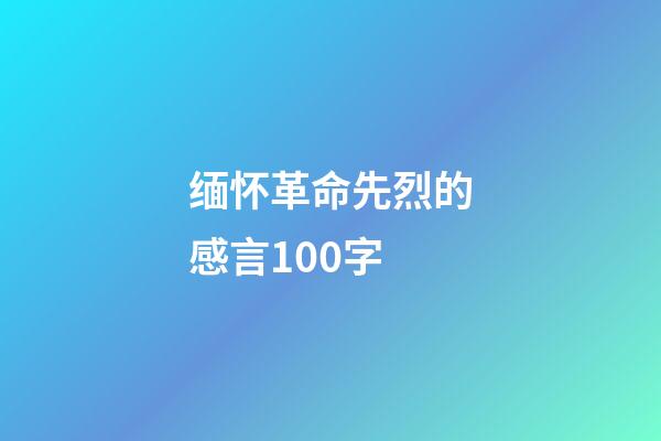 缅怀革命先烈的感言100字