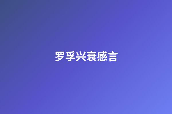 罗孚兴衰感言