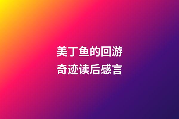 美丁鱼的回游奇迹读后感言