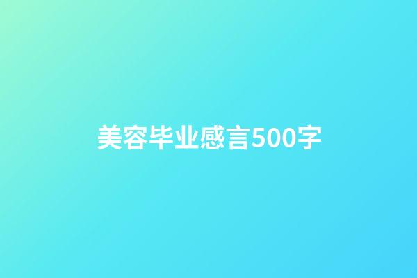 美容毕业感言500字