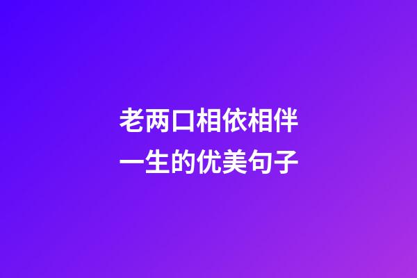 老两口相依相伴一生的优美句子