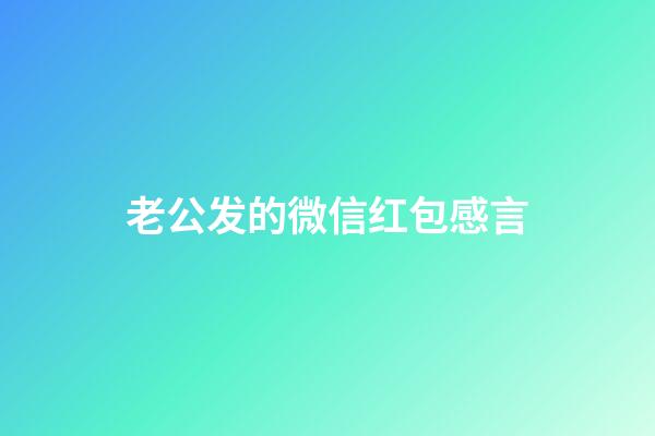 老公发的微信红包感言