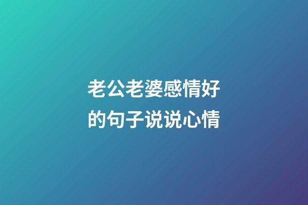 老公老婆感情好的句子说说心情