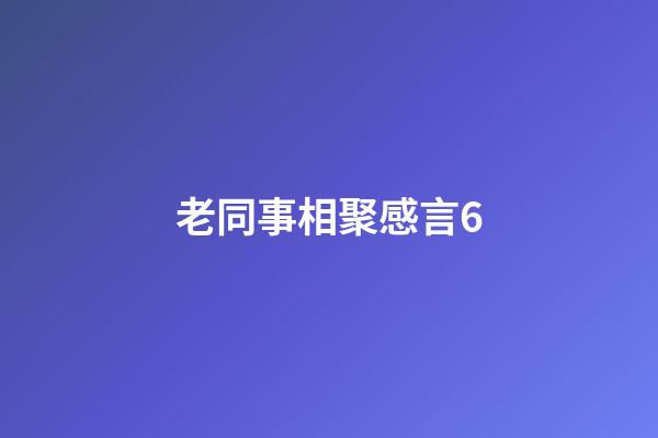 老同事相聚感言6