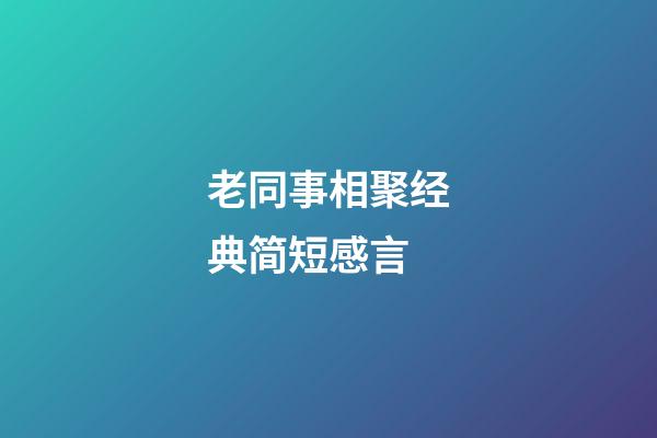 老同事相聚经典简短感言