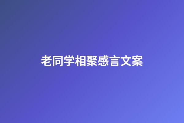 老同学相聚感言文案