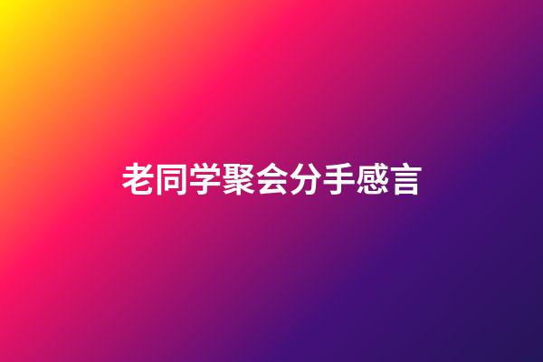 老同学聚会分手感言