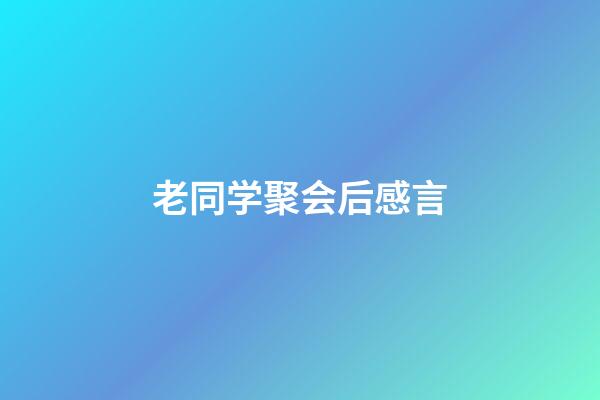 老同学聚会后感言