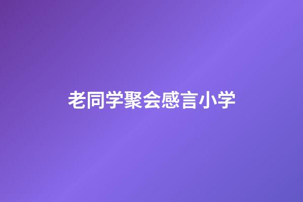 老同学聚会感言小学