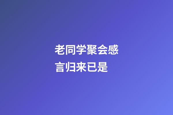 老同学聚会感言归来已是