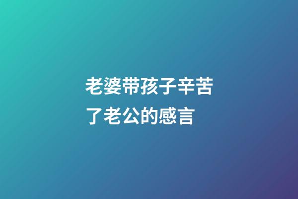 老婆带孩子辛苦了老公的感言