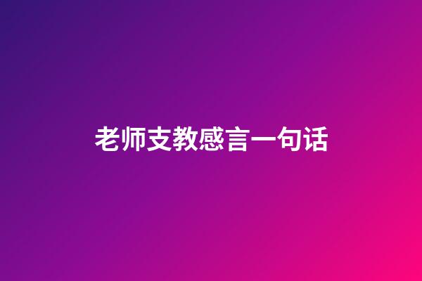 老师支教感言一句话