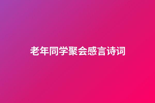 老年同学聚会感言诗词