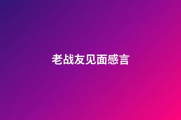 老战友见面感言